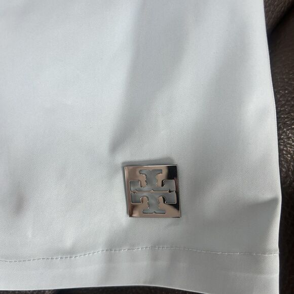 Tory Burch Double Faced Canvas Mini Shorts Blue Drawstring Beach RP $228 Sz XS - Picture 5 of 6